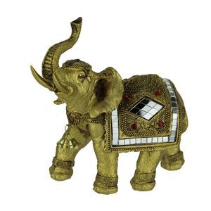 Golden Decorated Eastern Elephant Statue